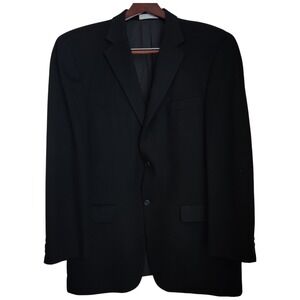 John W Nordstrom Loro Piana Black 100% Cashmere 2-Btn Blazer Jacket 44L‎